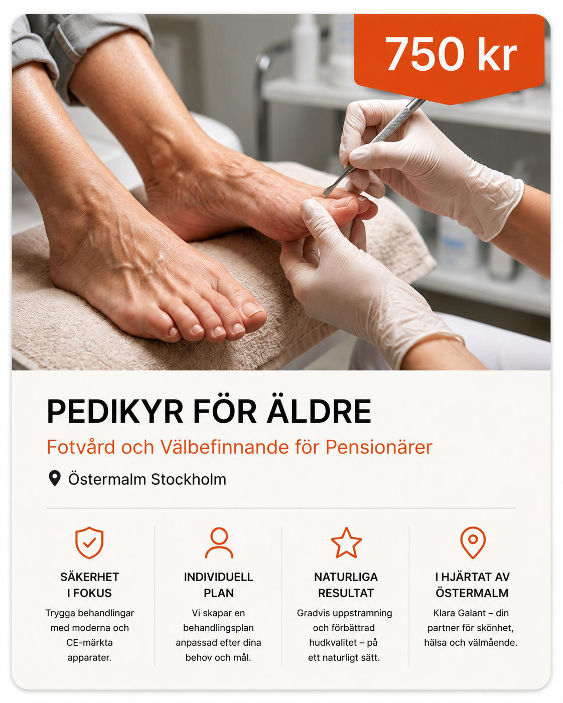 Pedikyr för äldre i Stockholm (Östermalm)